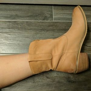 Tan Cowboy Hipster Booties