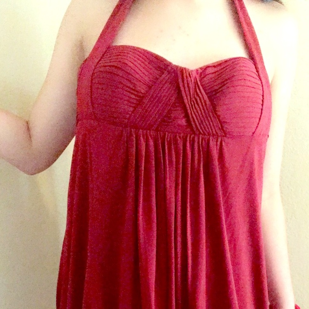 BCBG Halter Mini Red Dress Size S