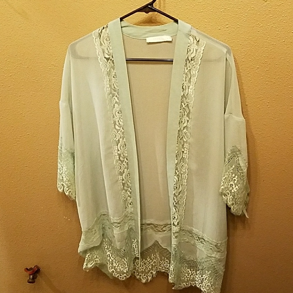 Lush mint lace cover up