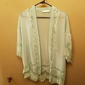 Lush mint lace cover up