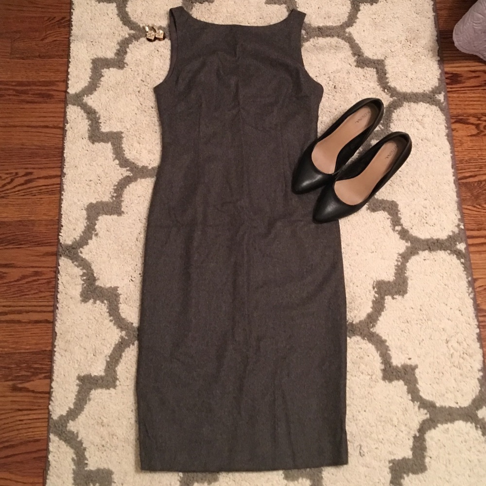 Ralph Lauren Charcoal Grey Wool Dress
