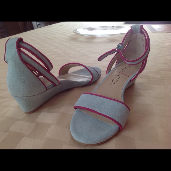 Sole Society baby blue, suede, wedge - Picture 5 of 6