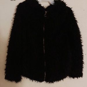 Black faux fur jacket