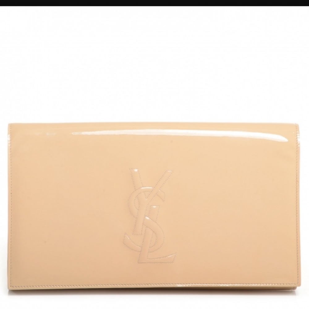 YSL BELLE DU JOUR NUDE PATENT CLUTCH