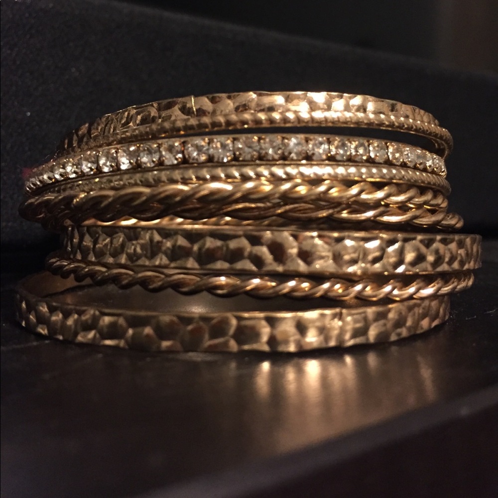 Nine piece stacking bracelet set!