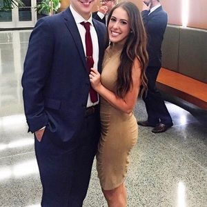 Camel colored sleeveless sweater dress