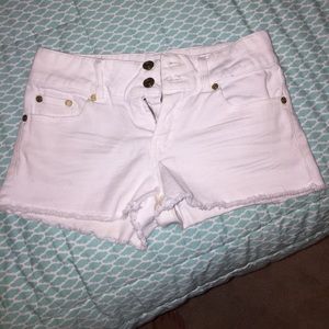 White jean shorts