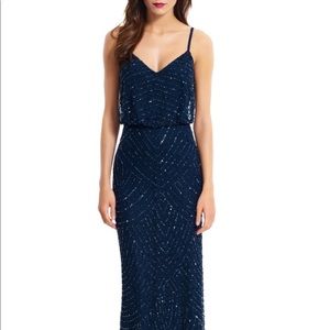 🔥SALE🔥🔥 NWT Adrianna Papell Blue Beaded Gown