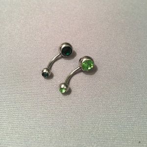 Green Belly Button Rings (Never Worn)