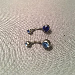 Blue Belly Button Rings (Never Worn)