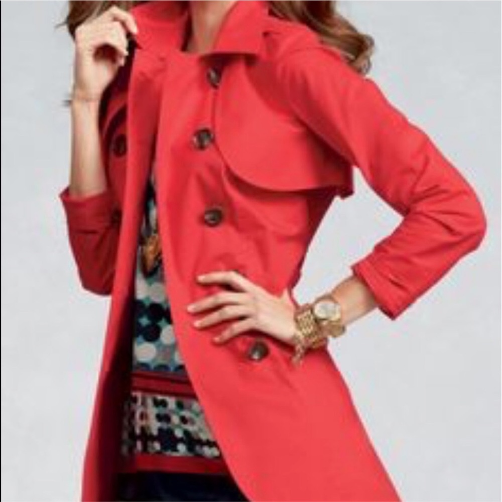Cabi convertible red spring coat.