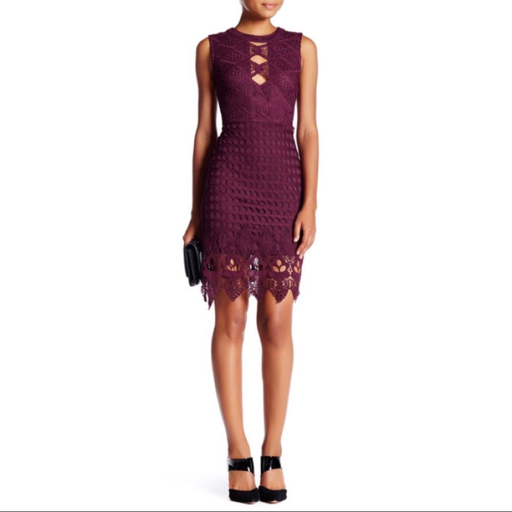 Soieblu Diamond Crochet Knit Dress