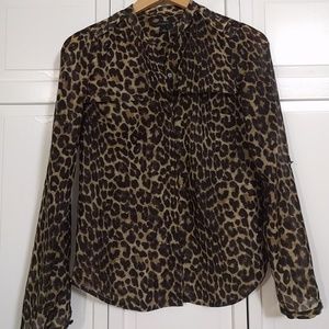 Ann Taylor Leopard Print Blouse
