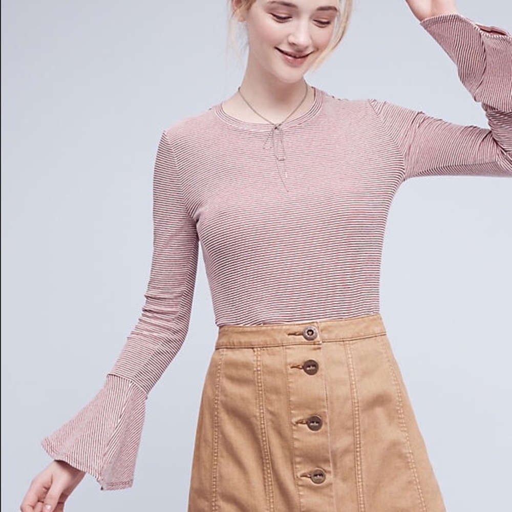 Anthropologie Toastworthy Bell-Sleeve Top