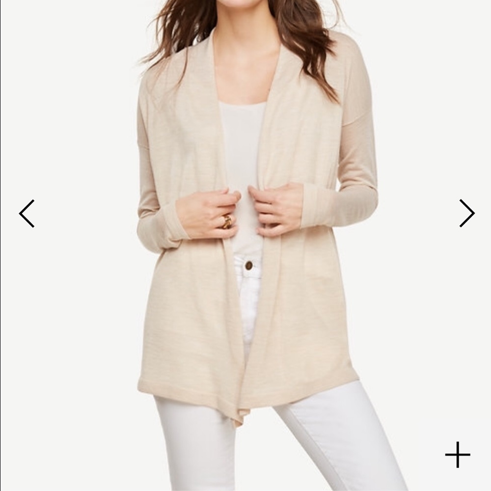 Ann Taylor wool blend open cardigan