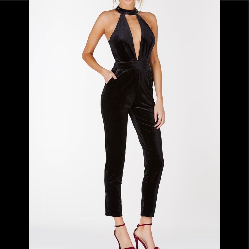 velour black romper