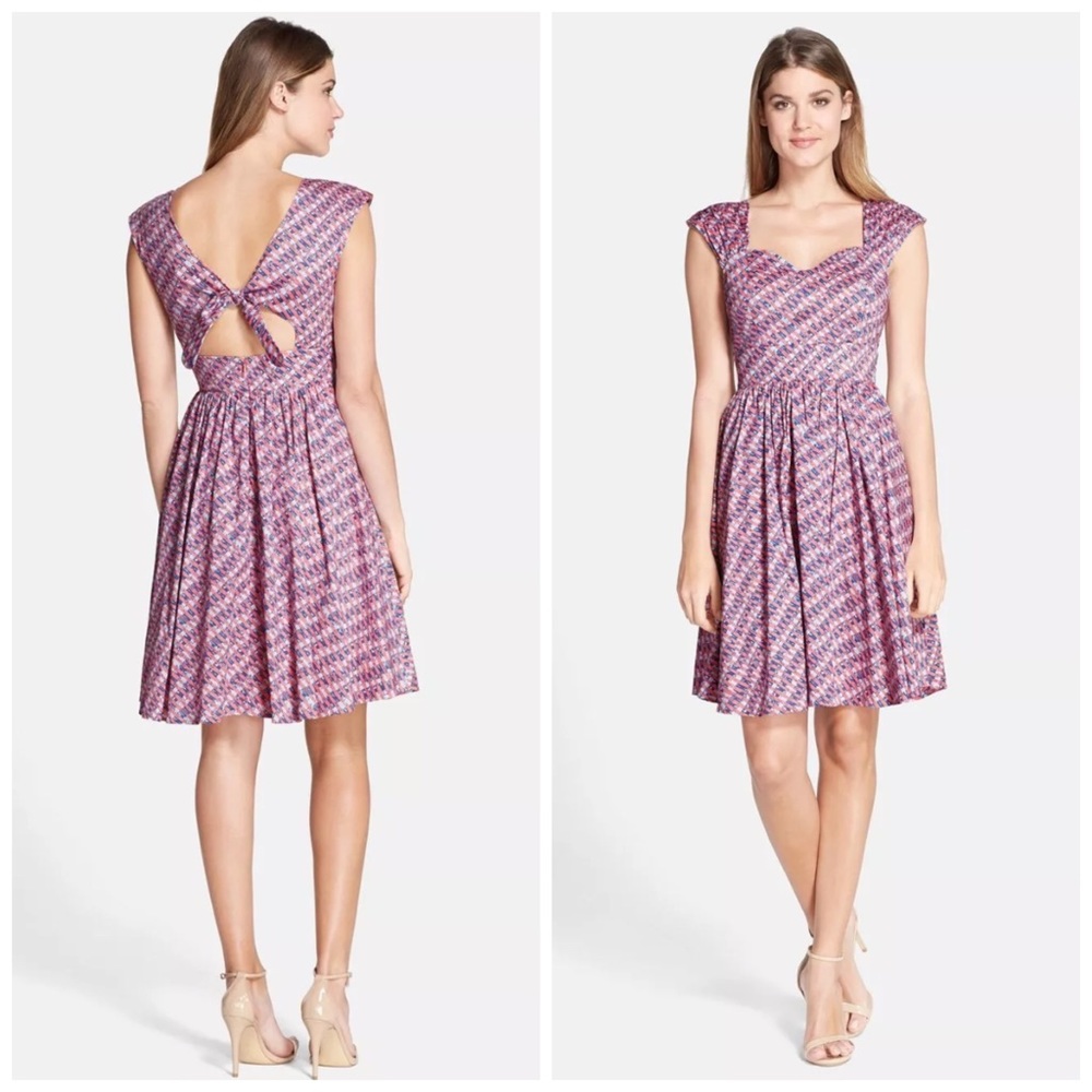 PLENTY TRACY REESE EMMI PLAID POPLIN TIE BACK DRES