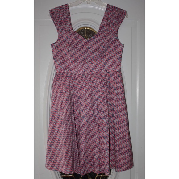 PLENTY TRACY REESE EMMI PLAID POPLIN TIE BACK DRES - Picture 2 of 4