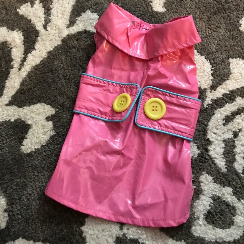 NWOT cute pink dog raincoat szS