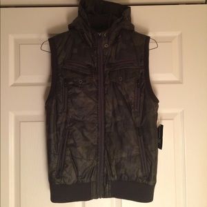 INC camouflage vest with hoodie size S