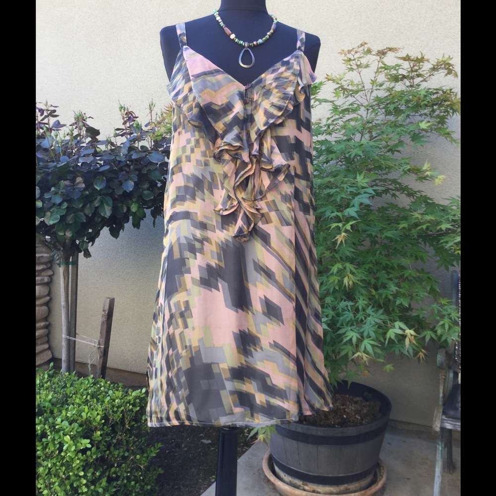 Flowing geo print Love21 dress