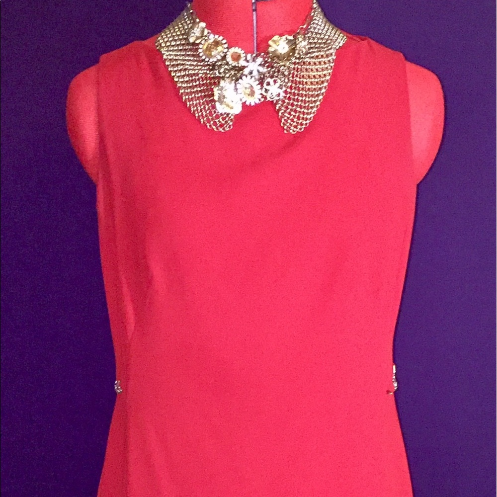 Red lined sheath dress