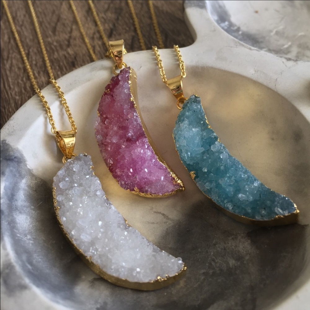 💎Authentic (gem) Druzy Luna necklace