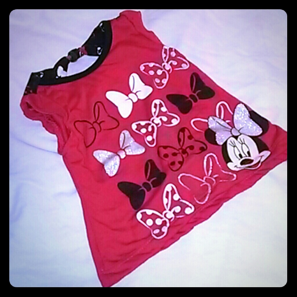 Minnie Mouse Red Shirt Bow Neck