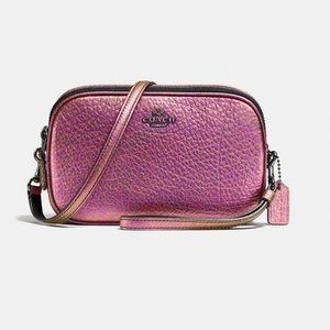 coach crossbody clutch in hologram leather