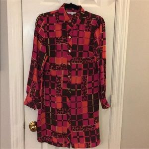Trina Turk silk button down dress Size 2 NWOT