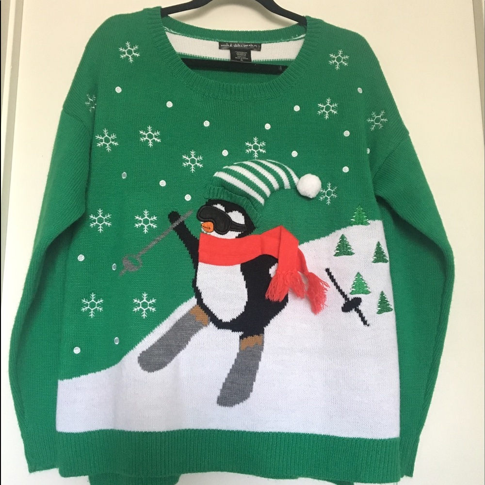 Ugly christmas penguin sweater
