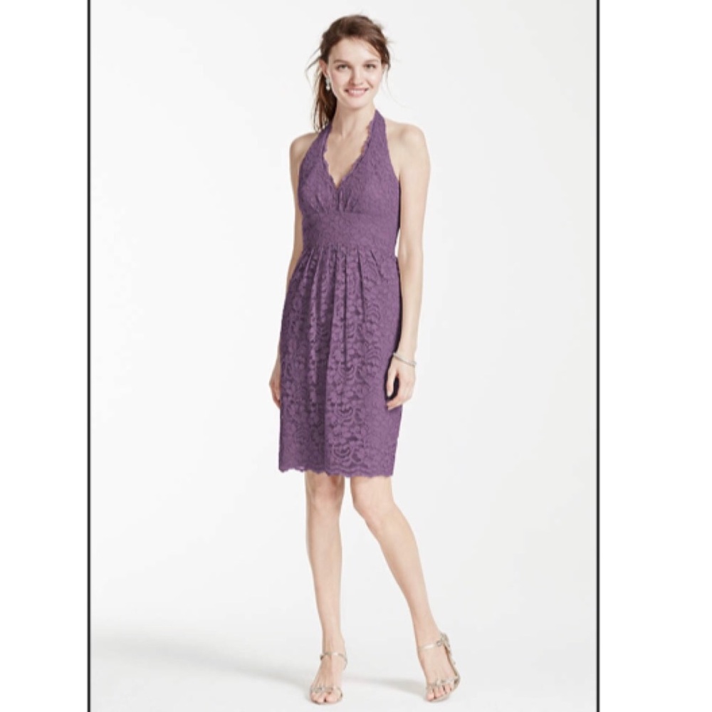 Davids Bridal Lace Tank Dress-Wisteria Size 4