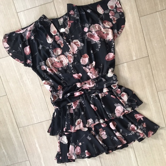 Samantha Black Dresses & Skirts - Draped Floral Dress