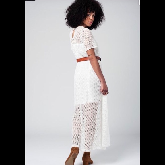 CLEARANCE🔥2LEFT 5⭐️Rated White Crochet Maxi Dress - Picture 2 of 7