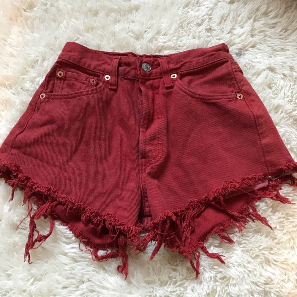 Levi's Red High Wasted Shorts