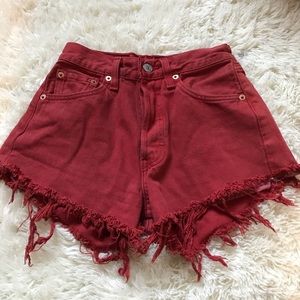 Levi's Red High Wasted Shorts