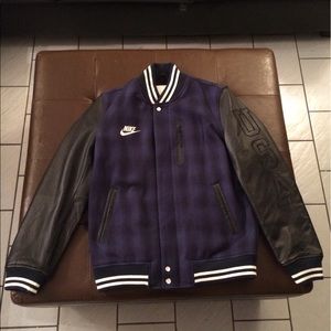 Nike USA LEATHER letterman varsity jacket