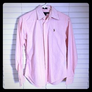 Polo by Ralph Lauren Pink & White Striped Oxford
