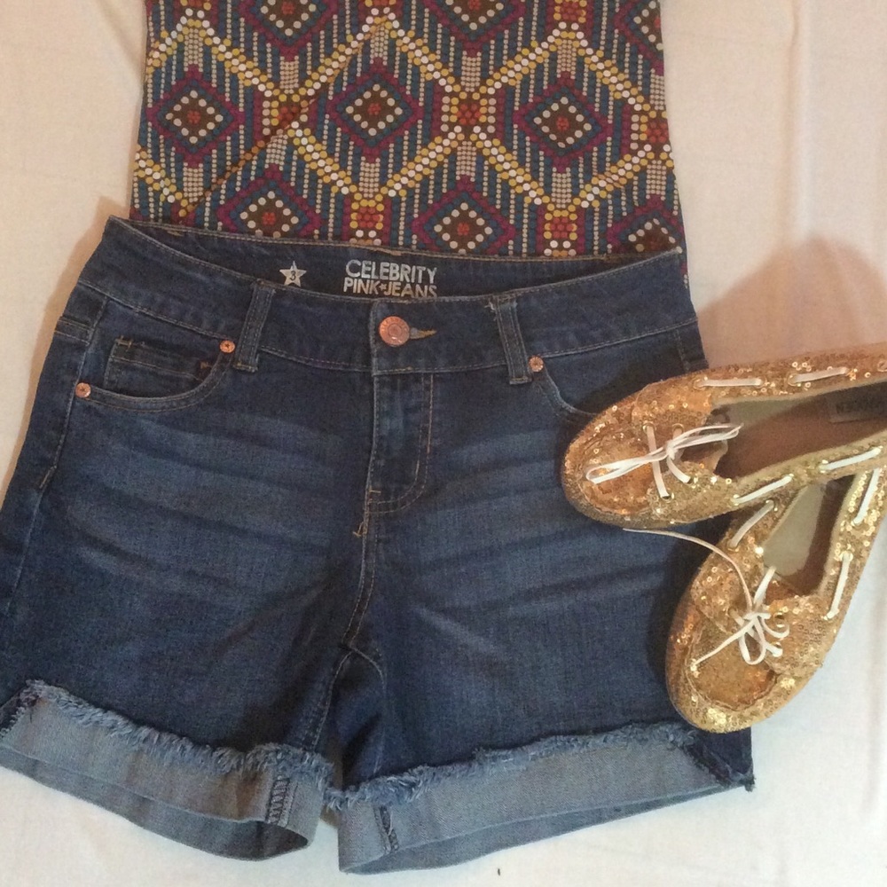 Celebrity Pink Dark Blue Jean Shorts