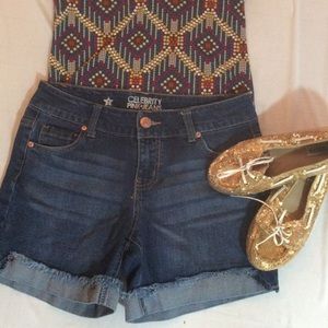 Celebrity Pink Dark Blue Jean Shorts