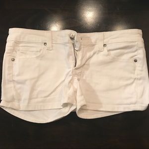 Paige Premium Denim White Jean Shorts