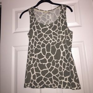 Giraffe print green tank