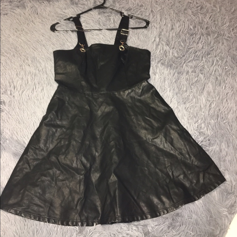 Leather skater dress