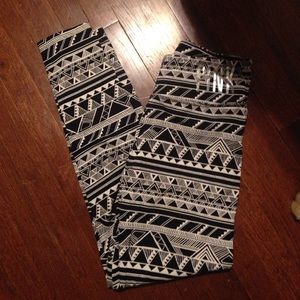 High waisted cotton Aztec leggings