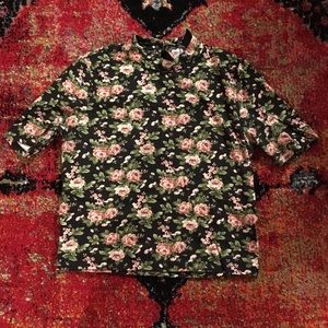 High neck 90s style floral crop top!
