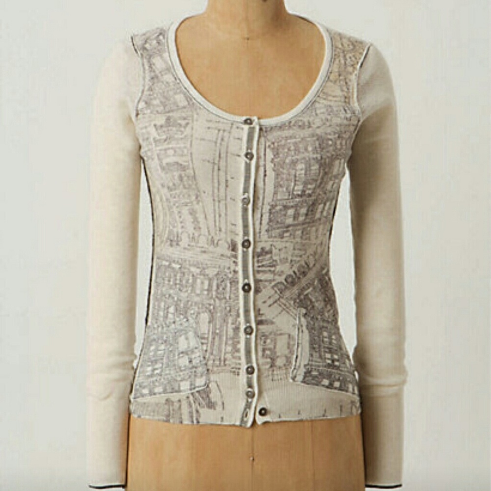 Frieze Cardigan Angel of the North sz S EUC
