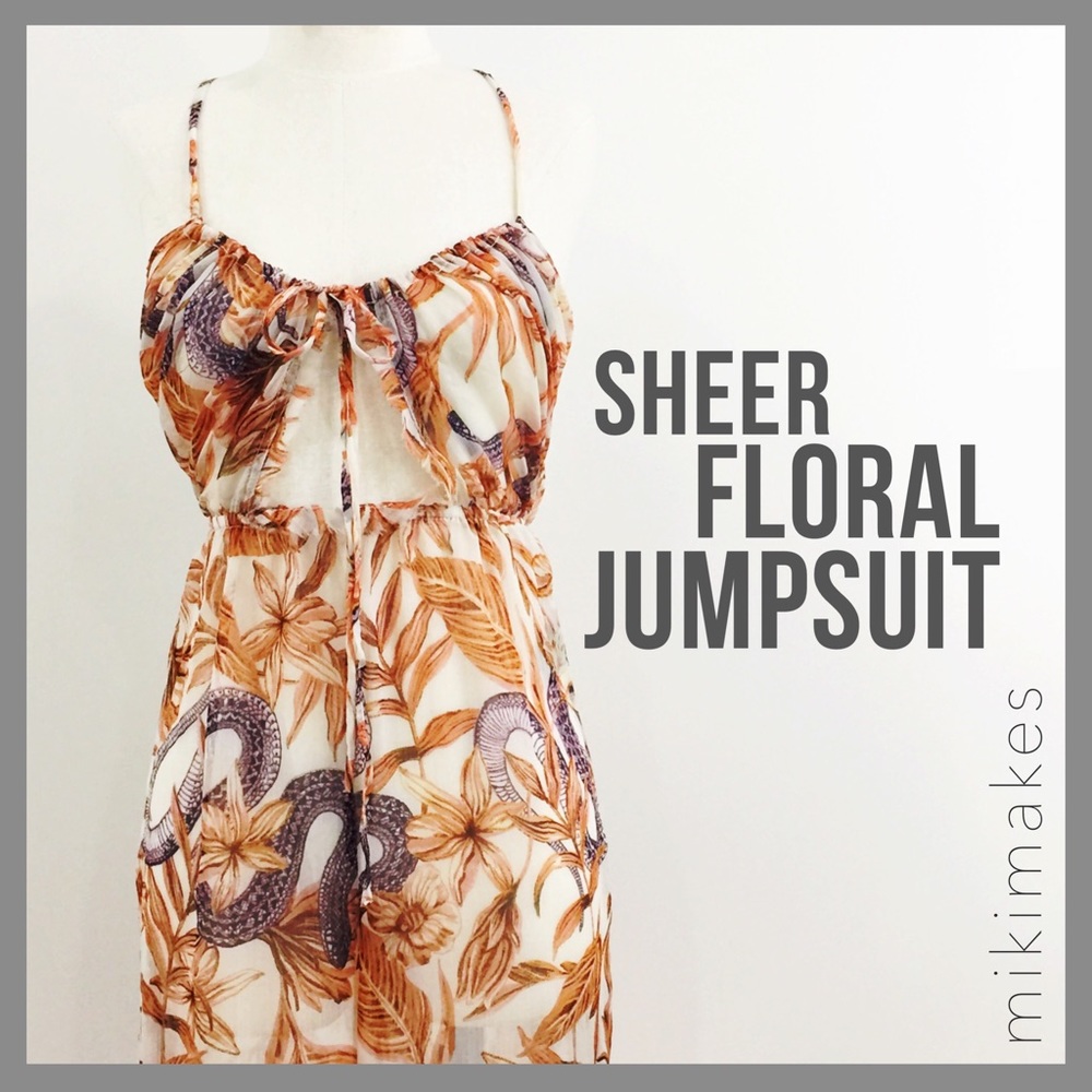 [ out from under ] NWT printed mid sheer jumpsuit