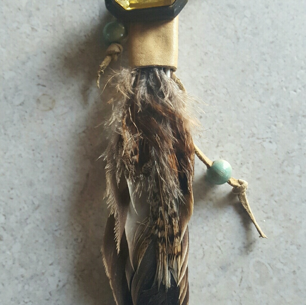 First Nation Feather Elastic Ponytail Holder