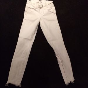 paige denim white frayed jeans