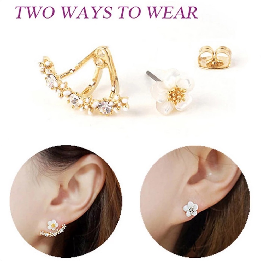 Daisy Ear Jacket Earrings - Picture 4 of 5